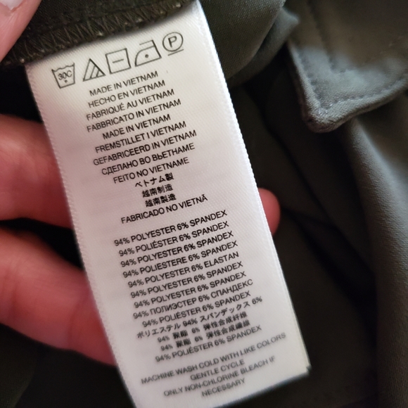 Michael Kors Long Sleeve Button Down Dress - Olive Green- XS - Picture 3 of 12